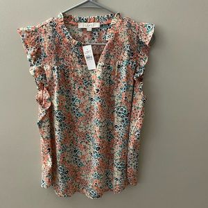 Loft coral patterned top